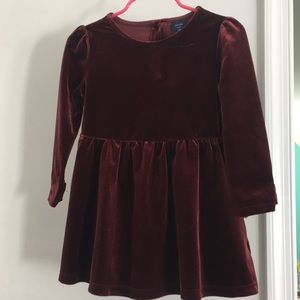 Baby gap velvet bow sleeve dress 2t